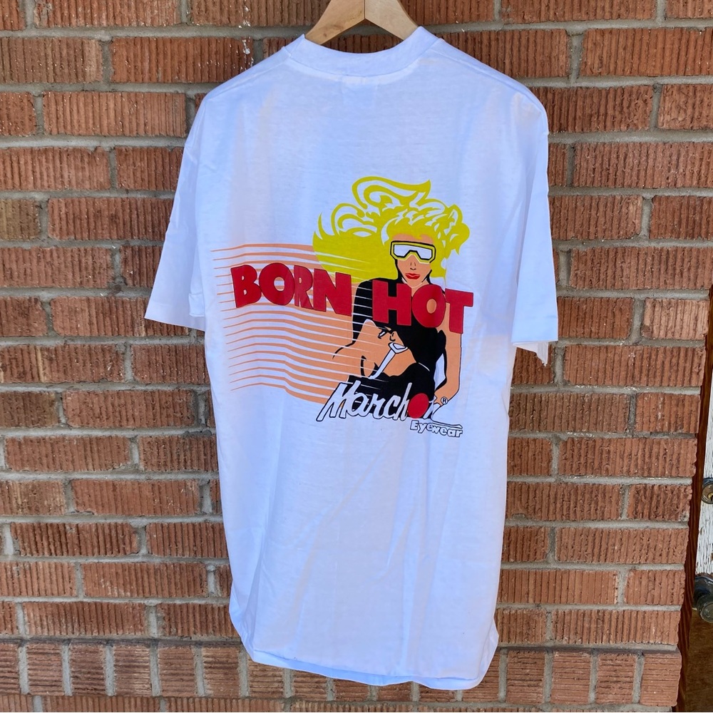 Vintage 80’s Born Hot Monarch Eyewear Promo Short Sleeve XL  Double sided